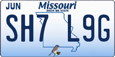 MO license plate SH7L9G