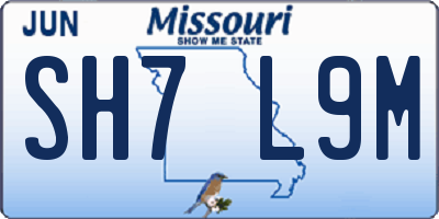 MO license plate SH7L9M