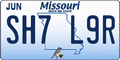 MO license plate SH7L9R