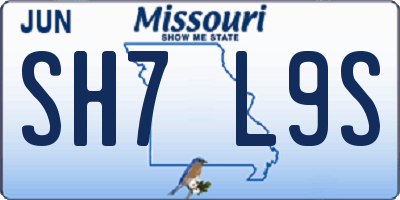 MO license plate SH7L9S