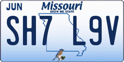 MO license plate SH7L9V