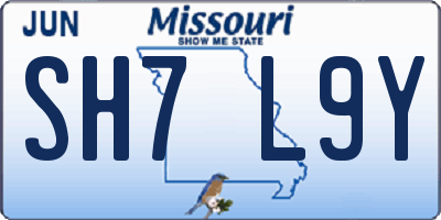 MO license plate SH7L9Y