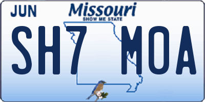 MO license plate SH7M0A