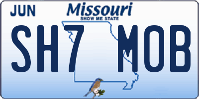 MO license plate SH7M0B