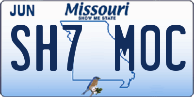 MO license plate SH7M0C