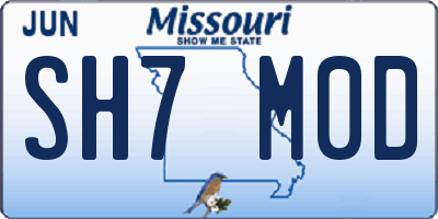 MO license plate SH7M0D