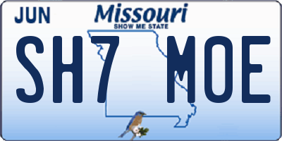 MO license plate SH7M0E