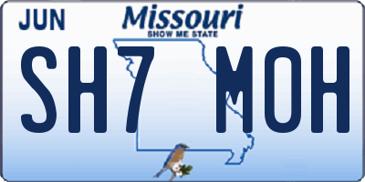 MO license plate SH7M0H