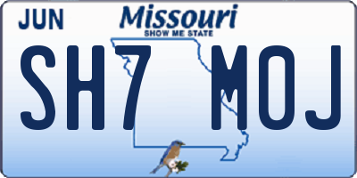 MO license plate SH7M0J