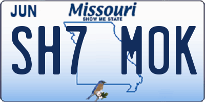 MO license plate SH7M0K