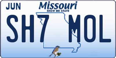 MO license plate SH7M0L