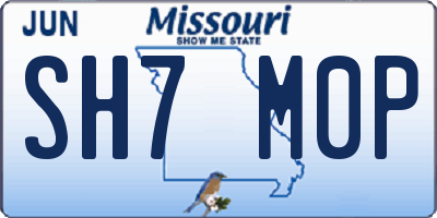 MO license plate SH7M0P