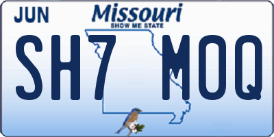 MO license plate SH7M0Q