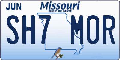 MO license plate SH7M0R