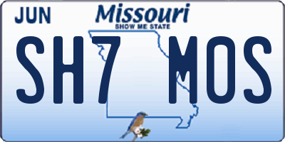 MO license plate SH7M0S