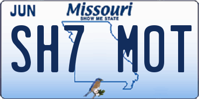 MO license plate SH7M0T