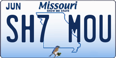 MO license plate SH7M0U