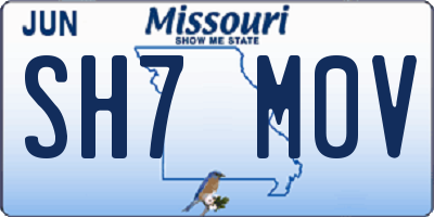 MO license plate SH7M0V