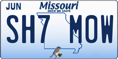MO license plate SH7M0W