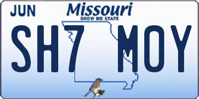 MO license plate SH7M0Y