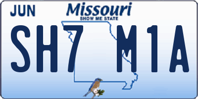 MO license plate SH7M1A