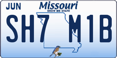 MO license plate SH7M1B