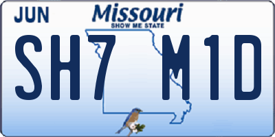 MO license plate SH7M1D