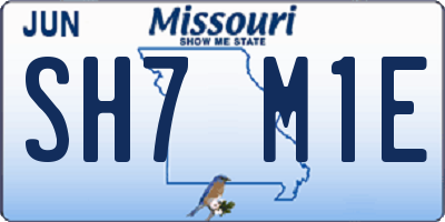 MO license plate SH7M1E