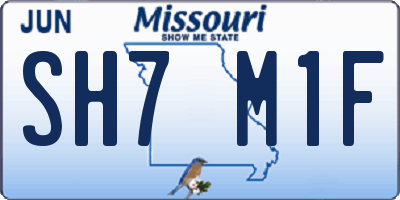 MO license plate SH7M1F