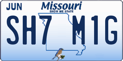 MO license plate SH7M1G
