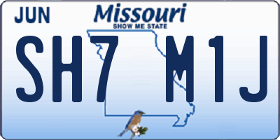 MO license plate SH7M1J