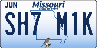 MO license plate SH7M1K