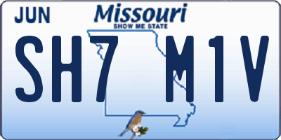MO license plate SH7M1V