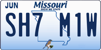 MO license plate SH7M1W