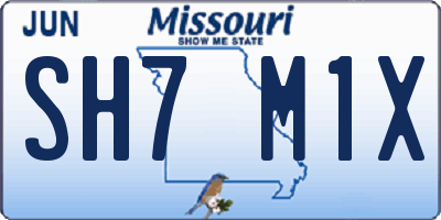 MO license plate SH7M1X