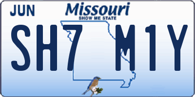 MO license plate SH7M1Y