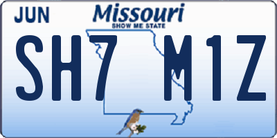 MO license plate SH7M1Z