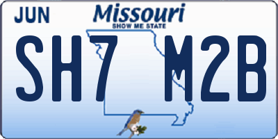 MO license plate SH7M2B