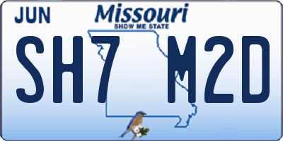 MO license plate SH7M2D