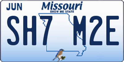 MO license plate SH7M2E