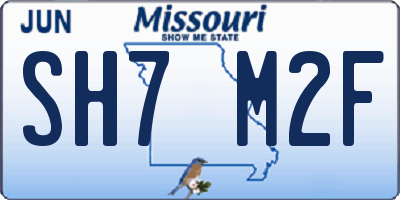 MO license plate SH7M2F