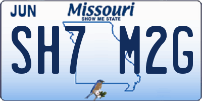 MO license plate SH7M2G