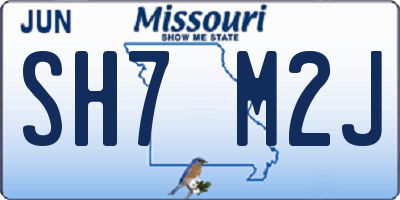 MO license plate SH7M2J