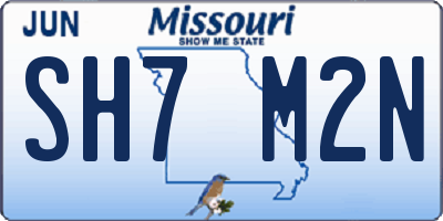 MO license plate SH7M2N