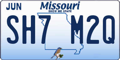 MO license plate SH7M2Q