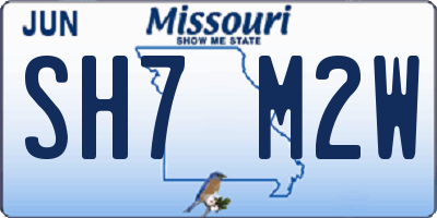 MO license plate SH7M2W