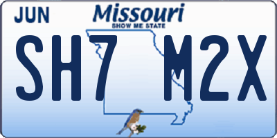 MO license plate SH7M2X