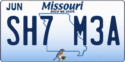 MO license plate SH7M3A