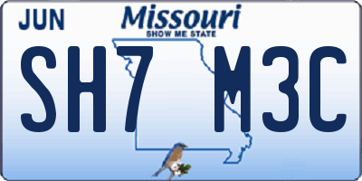 MO license plate SH7M3C