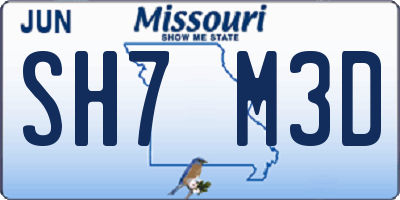 MO license plate SH7M3D